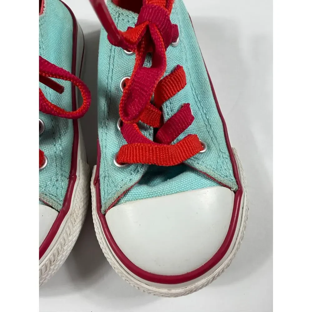 Converse Chuck Taylor All Star Low Top Sneakers Aqua Pink Girls Size 7